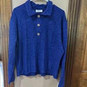 Zenana Outfitters Navy Button-Up Sweater